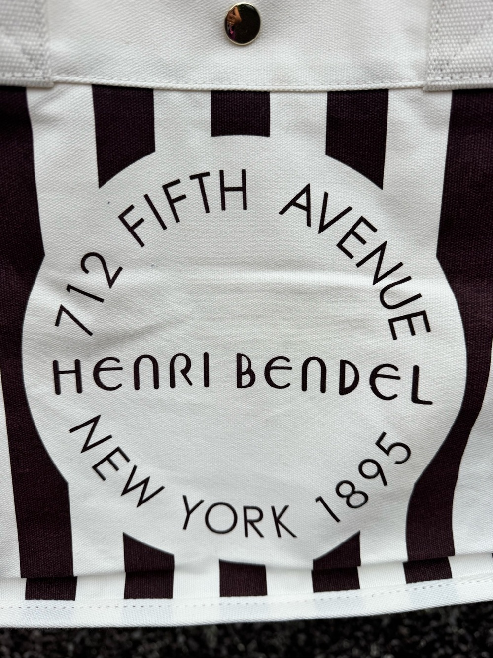 Henri Bendel NWT CHenri Bendel Canvas A-List Tote GWP Brown Stripe Logo Tote Bag - Picture 8 of 8